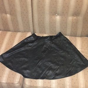 Faux leather skater skirt